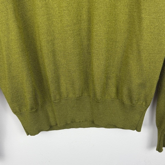 Britches Merino Wool Blend V-Neck Long Sleeve Olive Green Men's Small Sweater - Picture 6 of 10